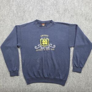 PM Sports | M | Vintage Notre Dame Embroidered Crew | Navy